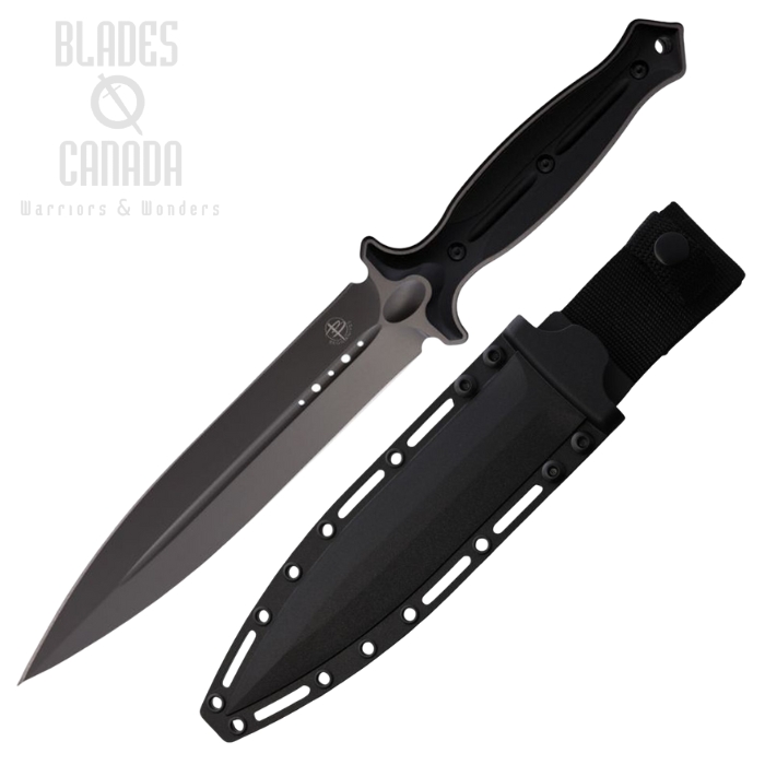 Begg Knives Filoso Fixed Blade Dagger Knife, AUS10 Grey, Nylon Black, BG029